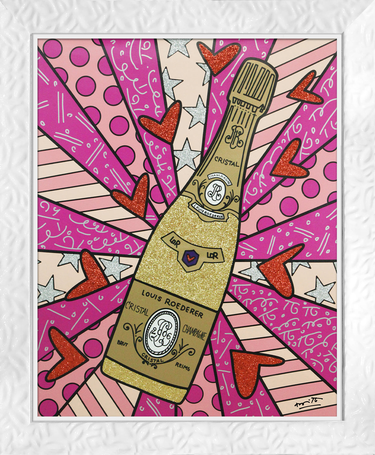 modern pop art champagne wishes caviar dreams pink vibrant home decor