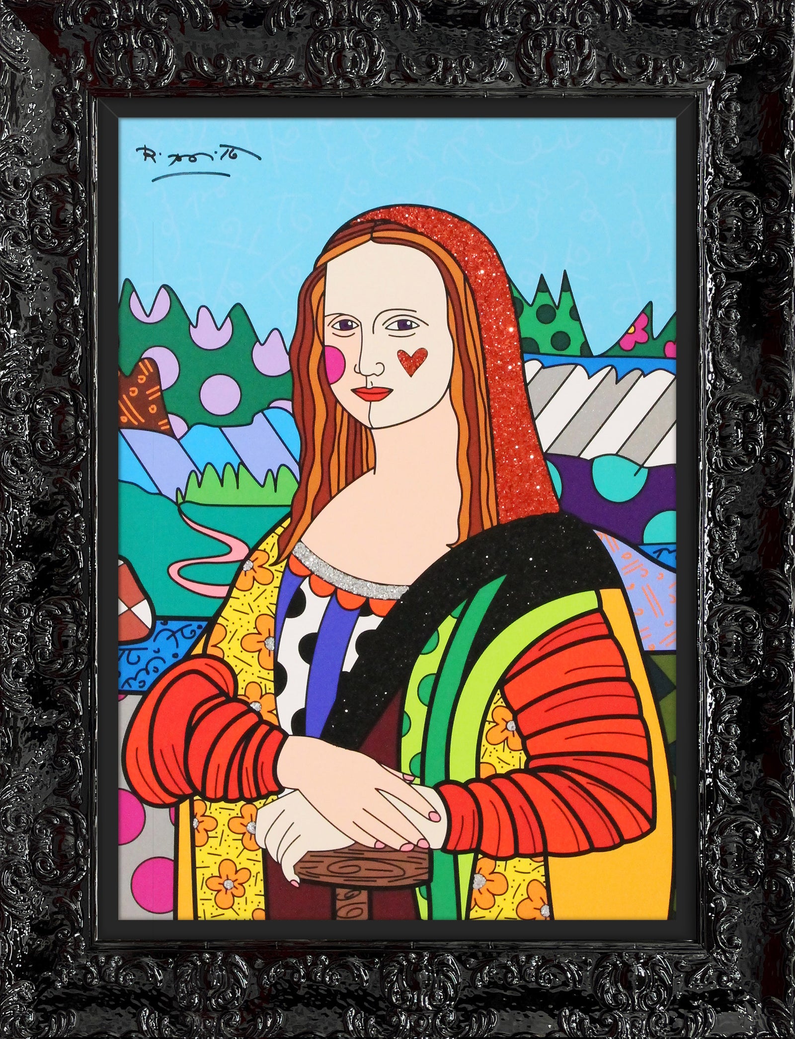 Romero Britto mona lisa limited edition print contemporary pop art piece