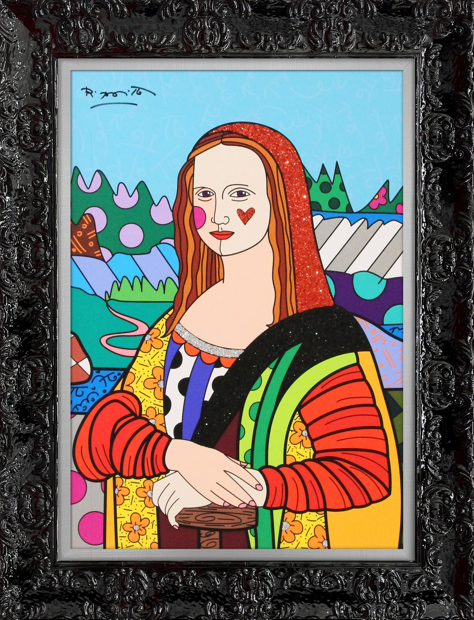 Romero Britto mona lisa limited edition print colorful pop art design