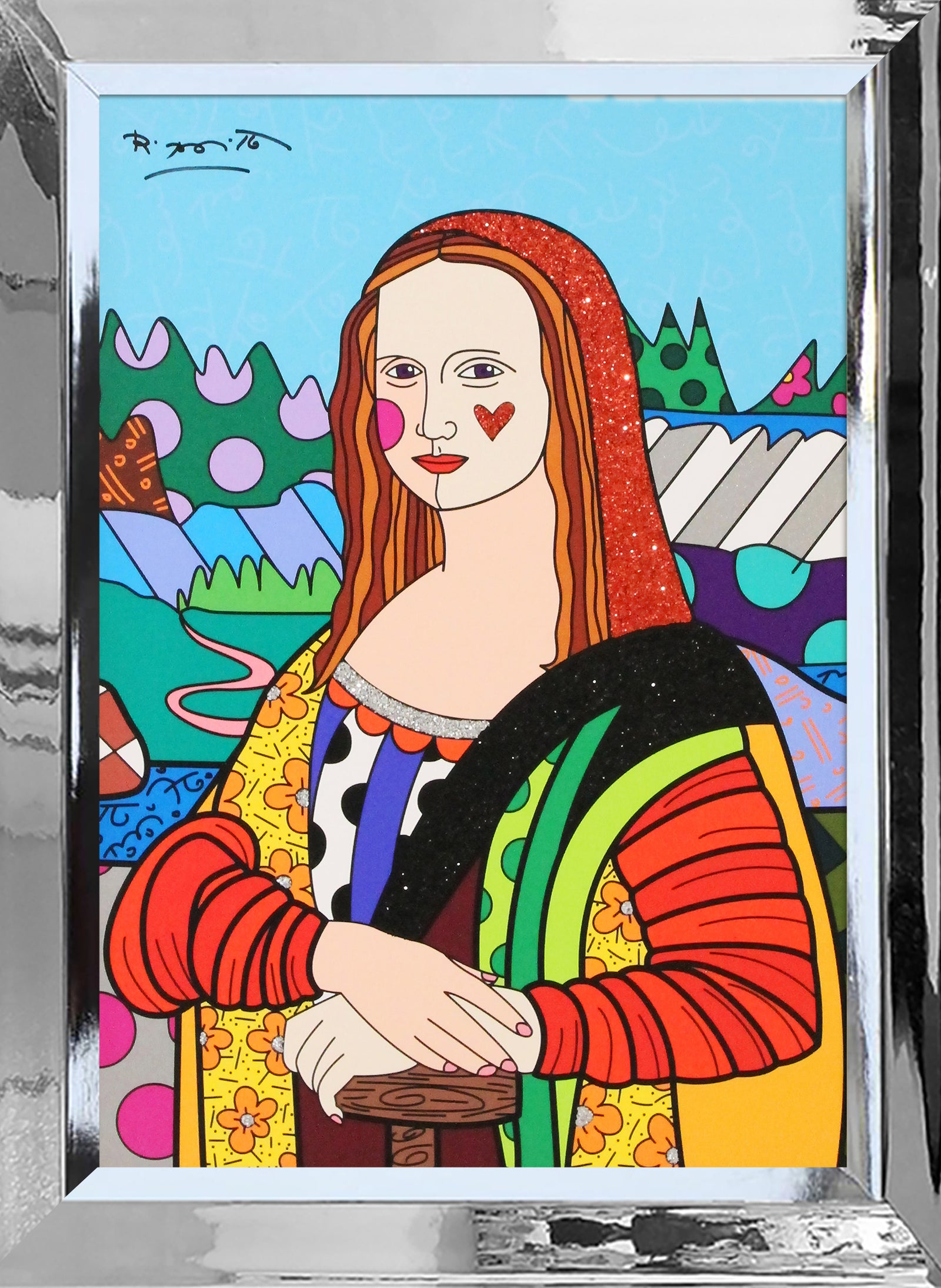 Romero Britto mona lisa limited edition print contemporary pop art piece