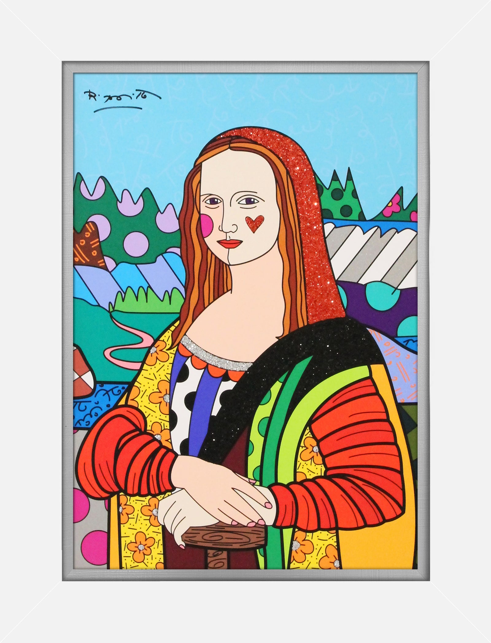Romero Britto mona lisa limited edition print contemporary pop art piece