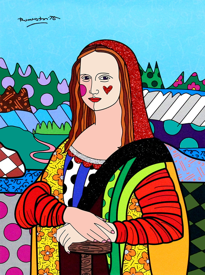 Romero Britto mona lisa limited edition print colorful pop art design