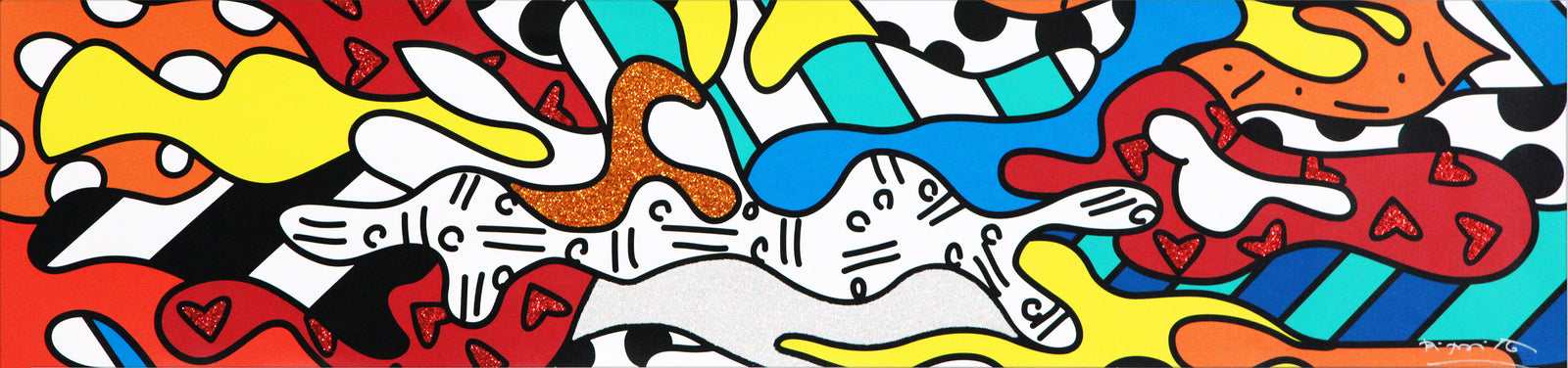 Romero Britto crystal bridges limited edition print colorful pop art design