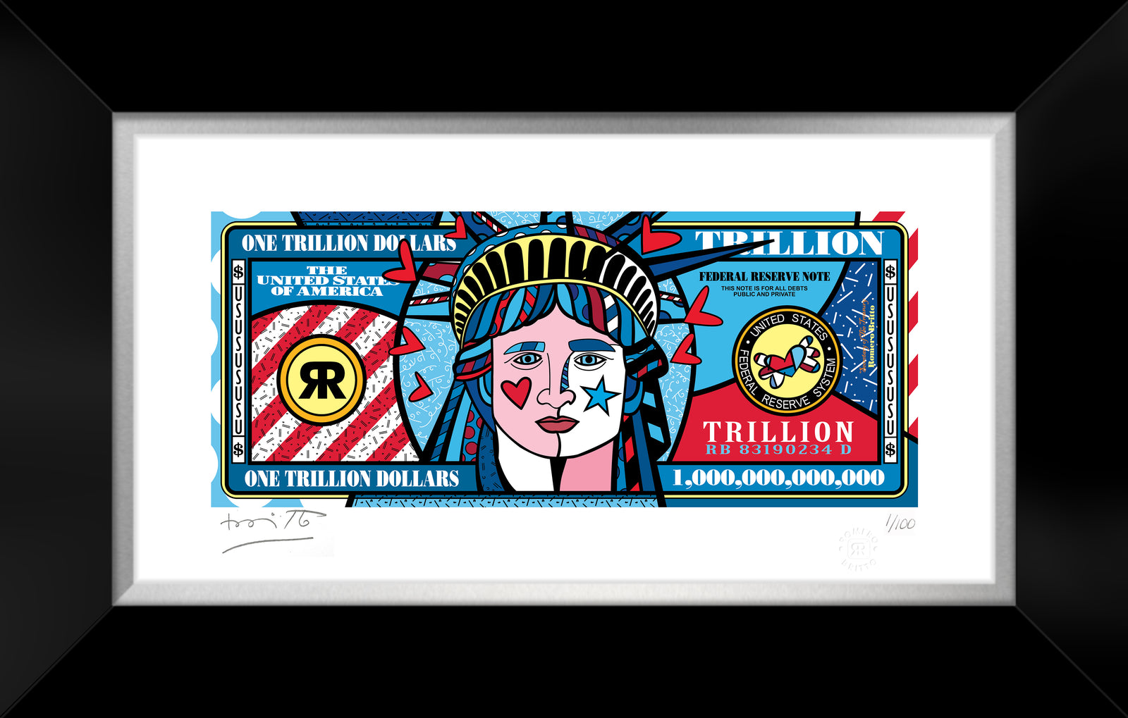 a trillion dollars limited edition artistic colorful design collectible