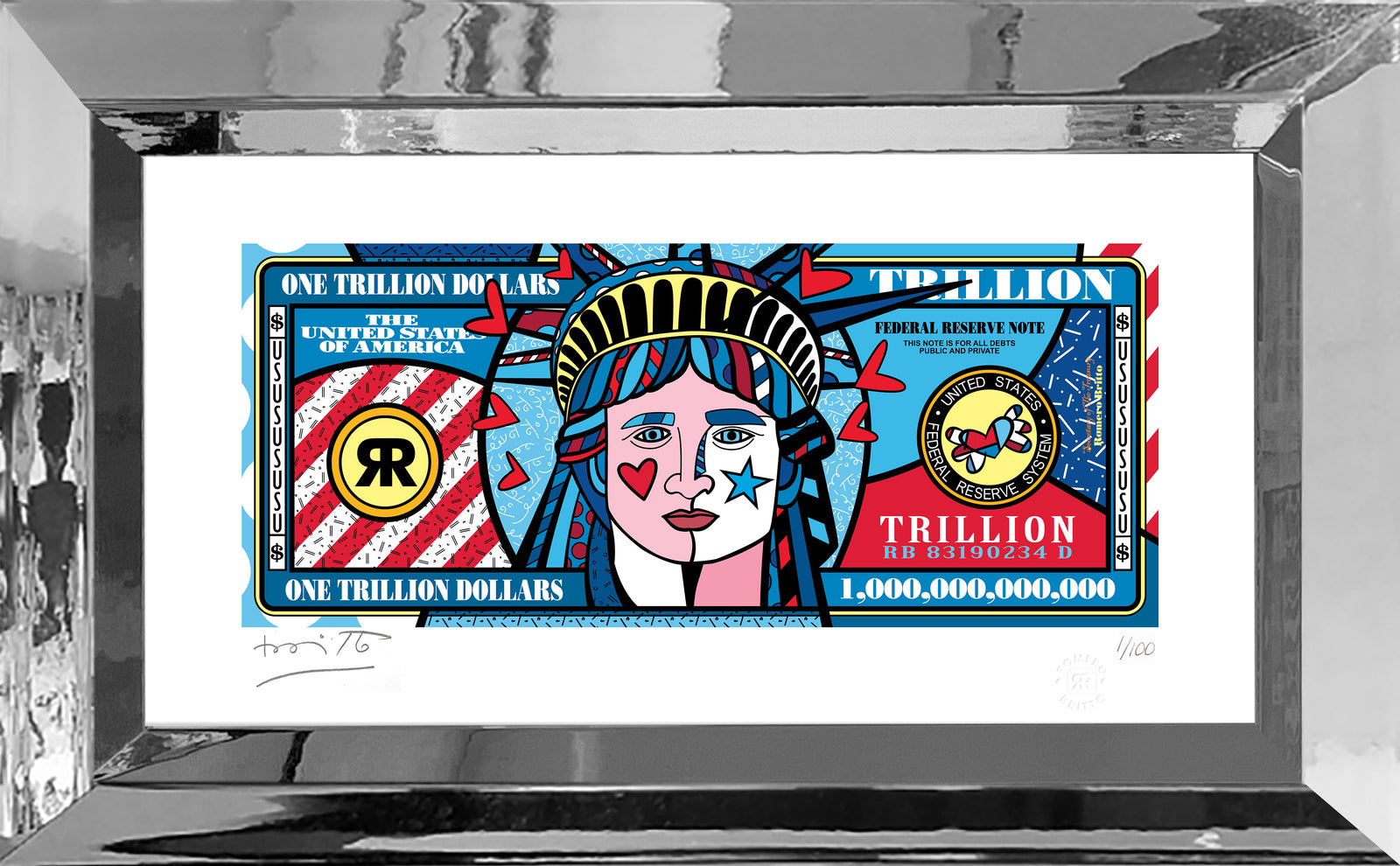 a trillion dollars limited edition artistic colorful design collectible
