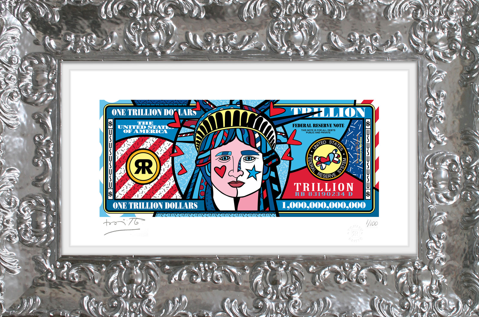 modern pop art a trillion dollars limited edition vibrant home decor