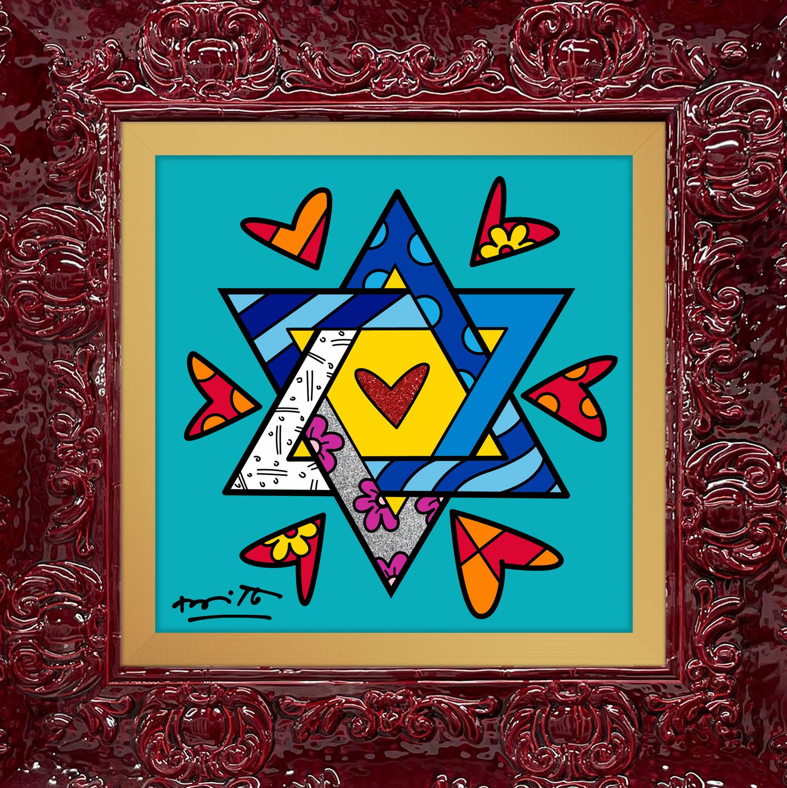 modern pop art mazel tov star of david vibrant home decor