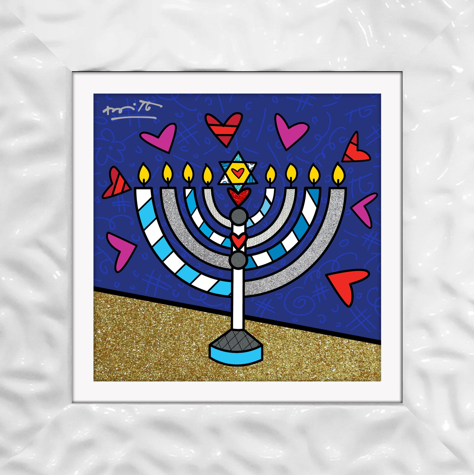 modern pop art mazel tov menorah limited edition vibrant home decor