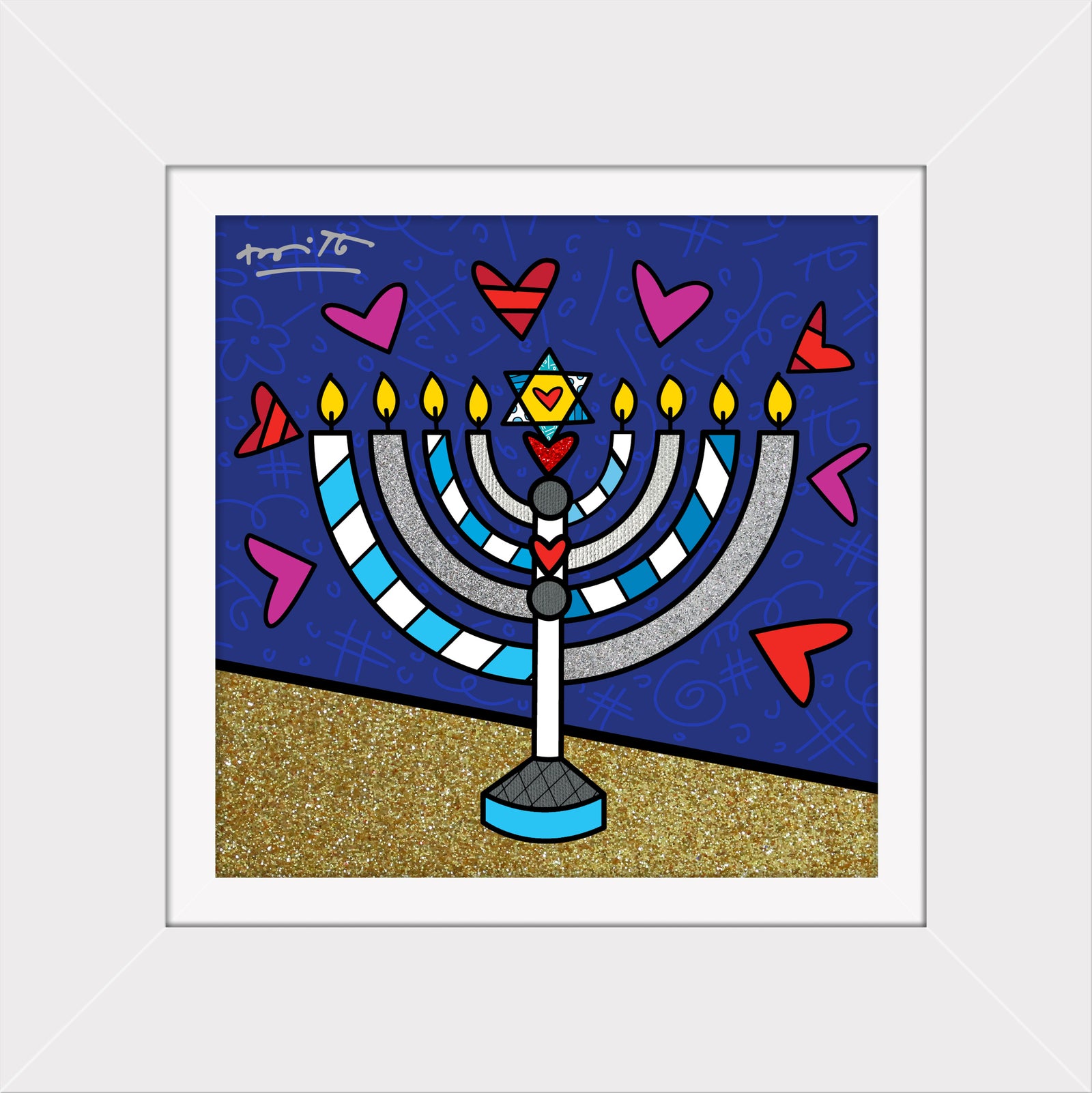 mazel tov menorah limited edition artistic colorful design collectible