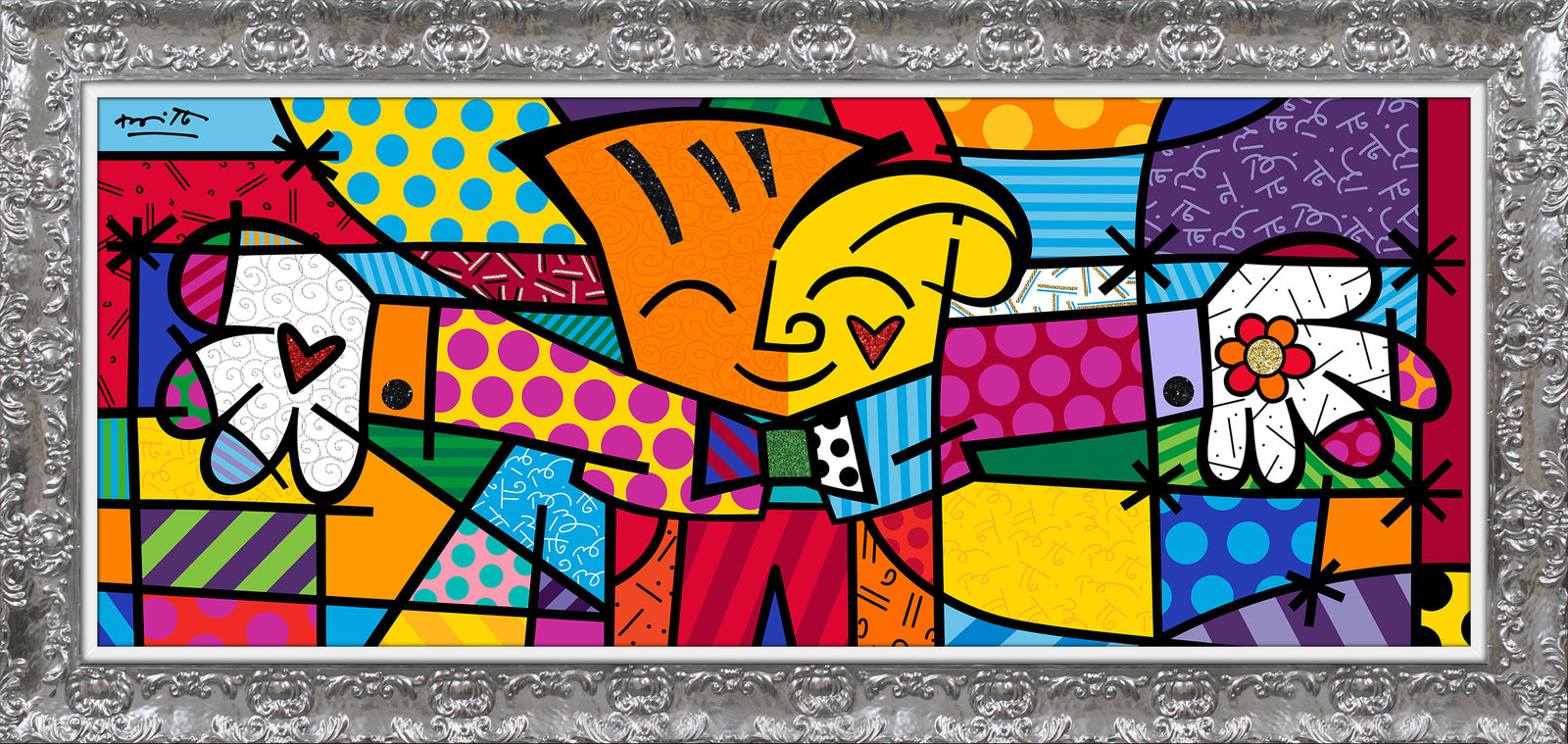 Romero Britto big hug limited edition print contemporary pop art piece