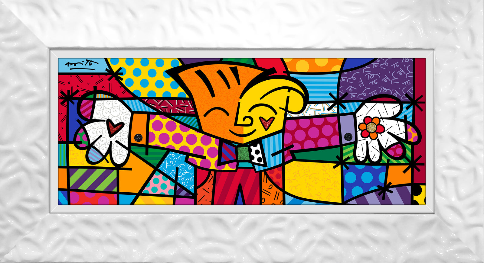 Romero Britto little hug limited edition print contemporary pop art piece