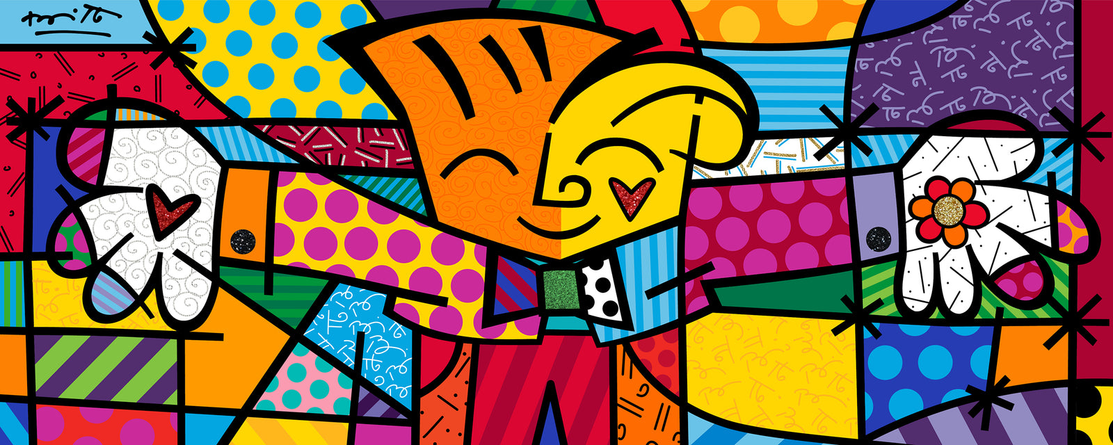 Romero Britto little hug limited edition print colorful pop art design