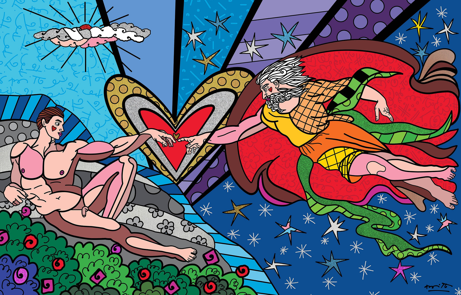 Romero Britto genesis limited edition print colorful pop art design