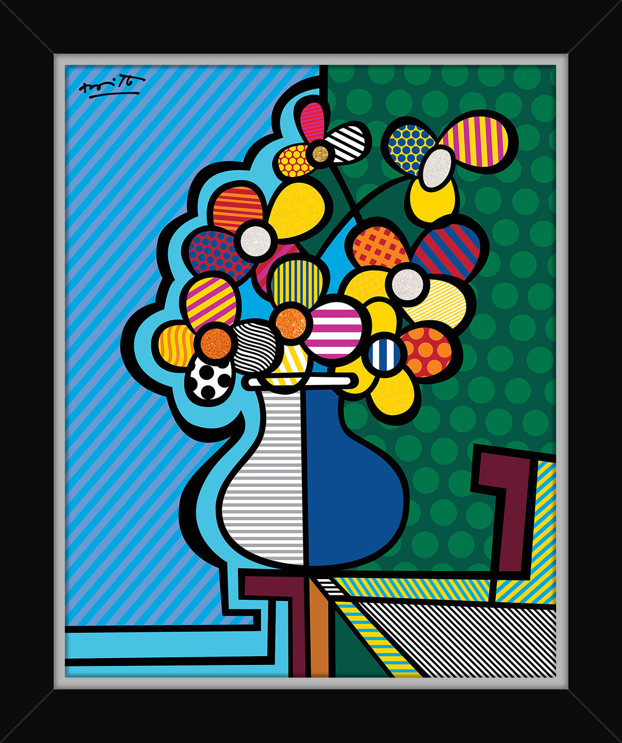 Romero Britto florida limited edition print colorful pop art design
