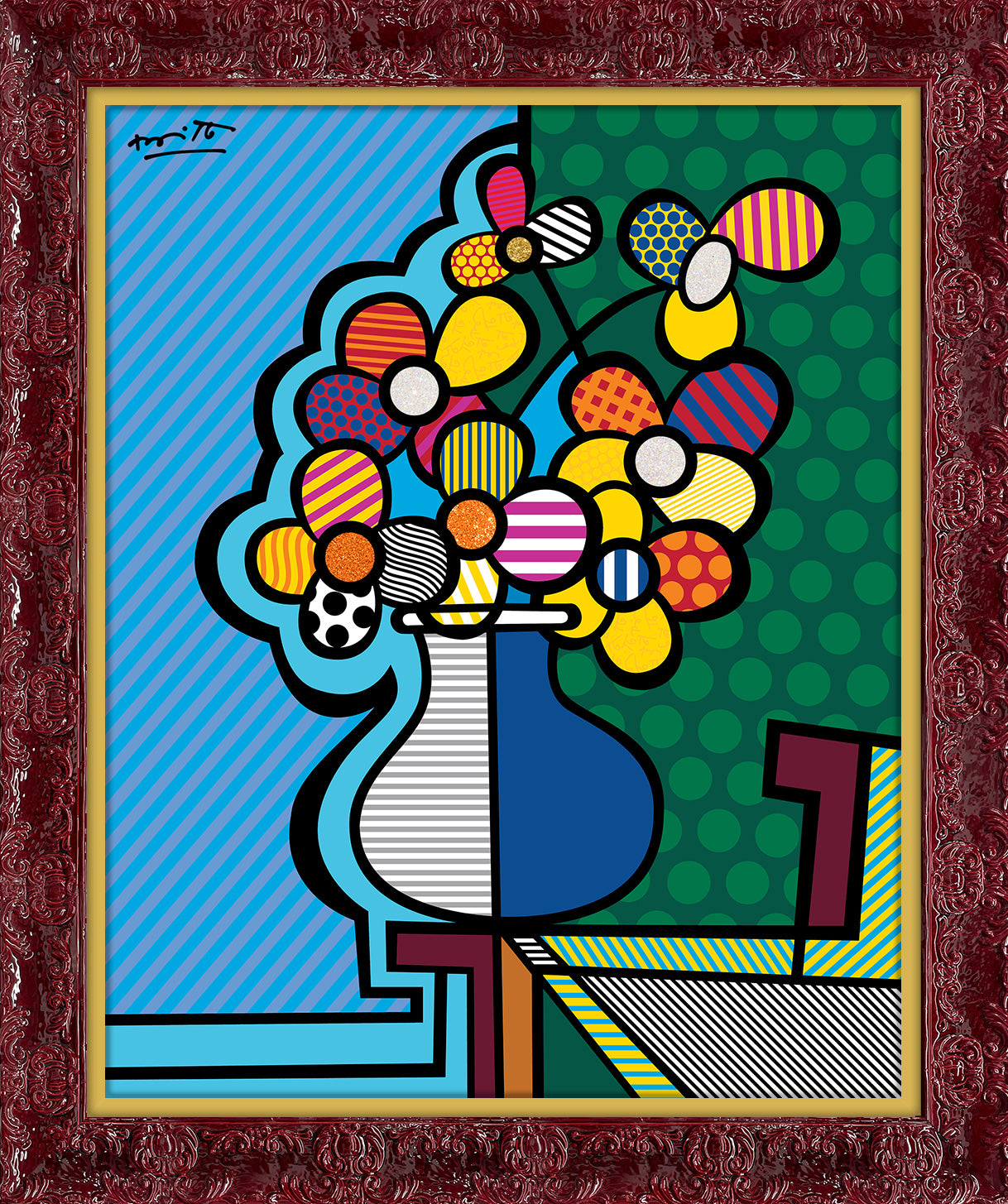 Romero Britto florida limited edition print contemporary pop art piece