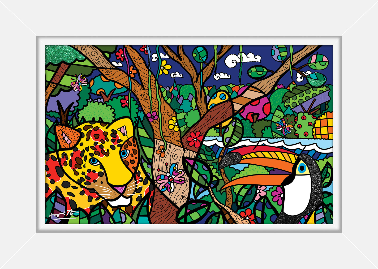 Romero Britto brazilian amazon limited edition print contemporary pop art piece