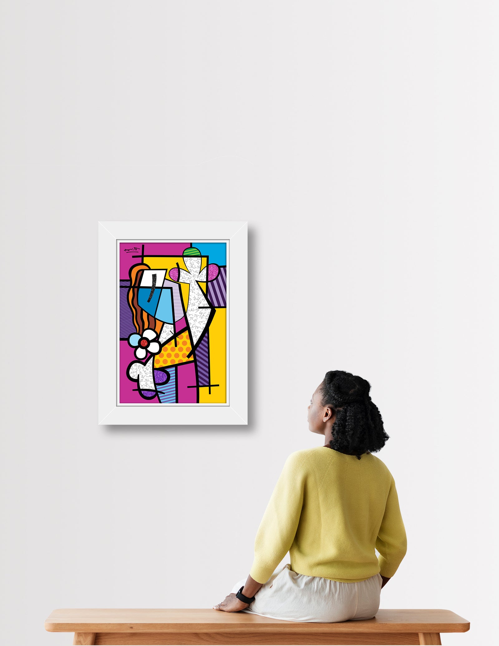 modern pop art girl with red hair limited vibrant home decor