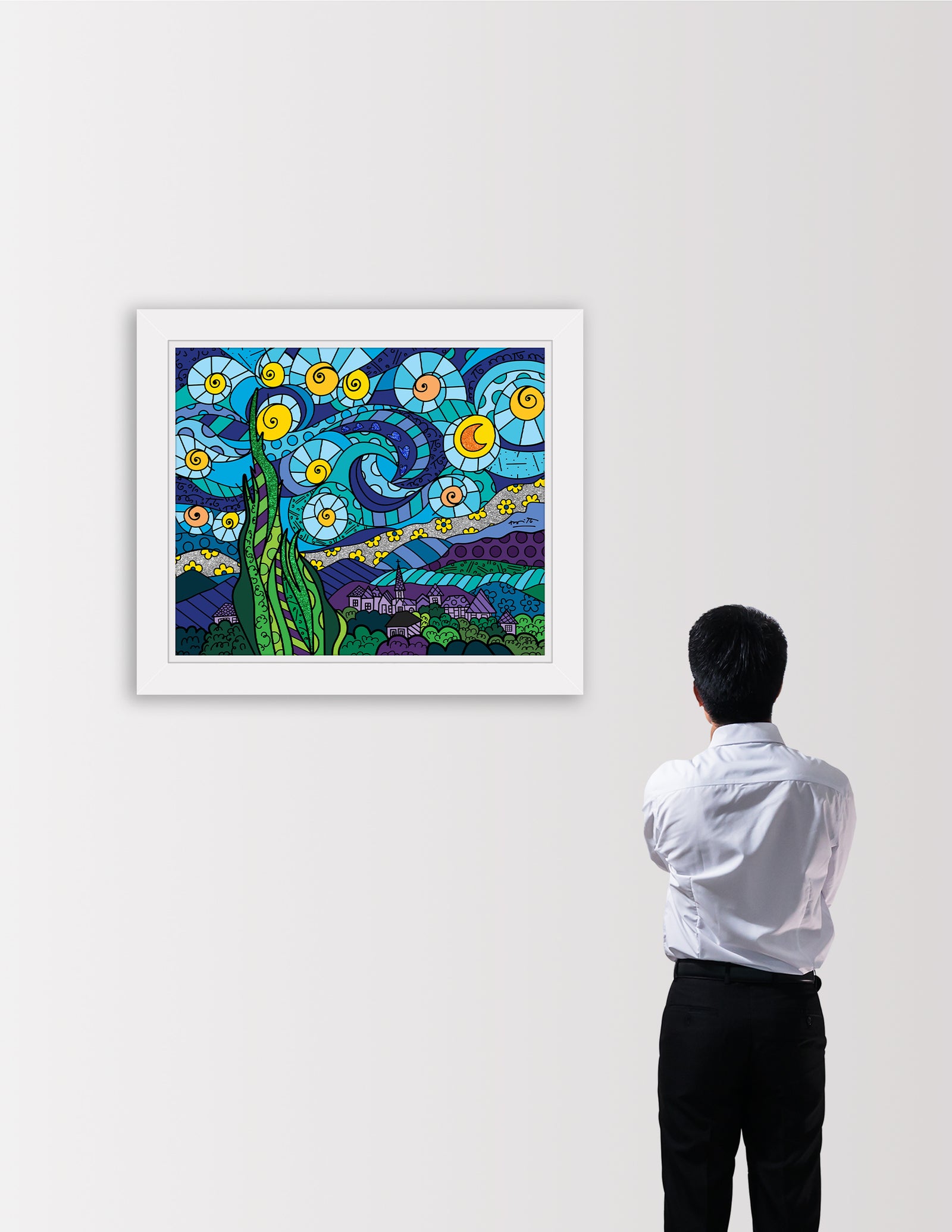 modern pop art my starry night limited edition vibrant home decor
