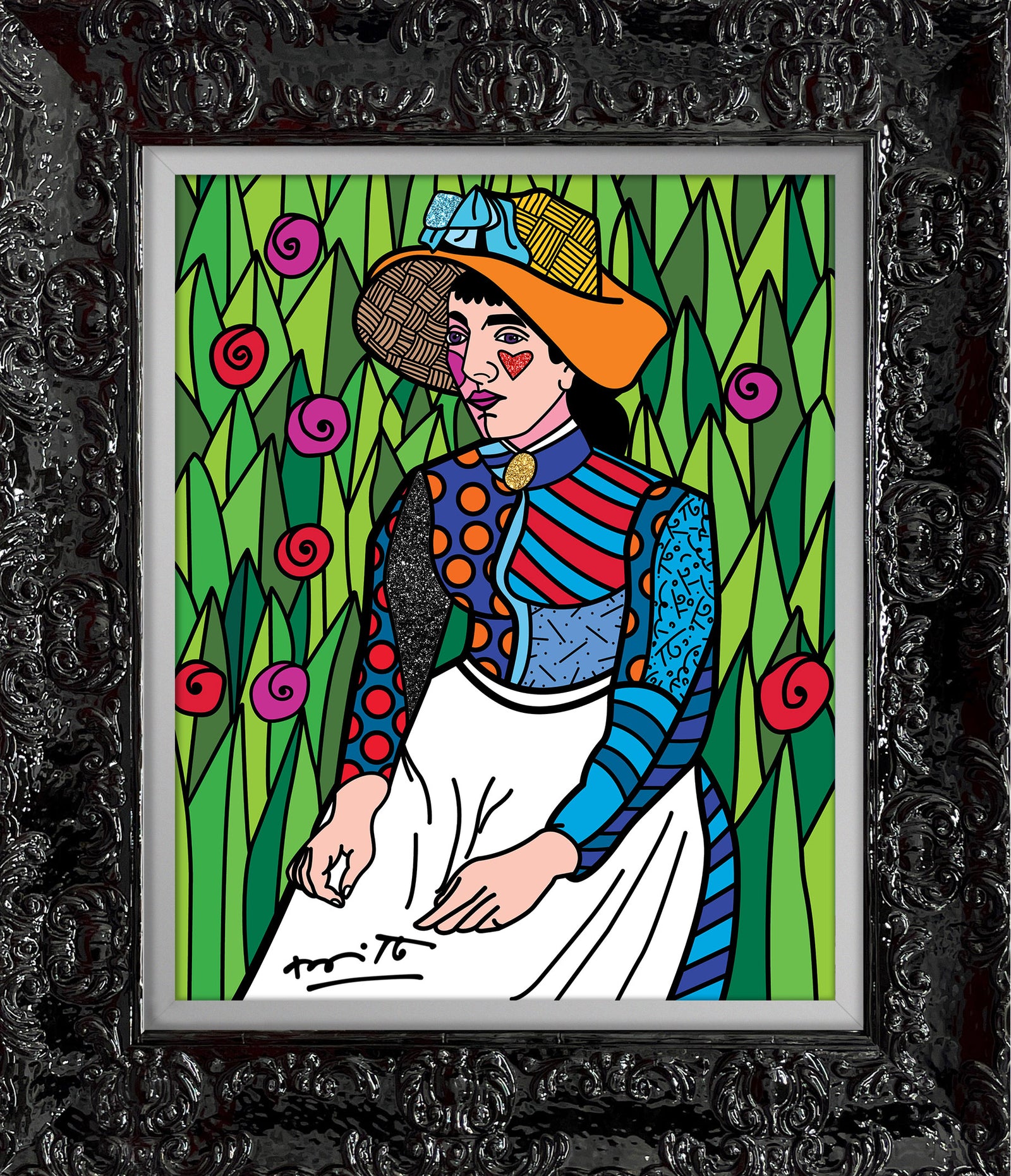 girl in white limited edition artistic colorful design collectible