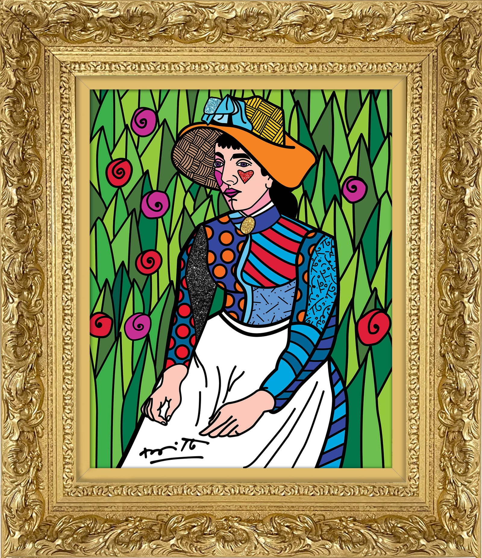 girl in white limited edition artistic colorful design collectible