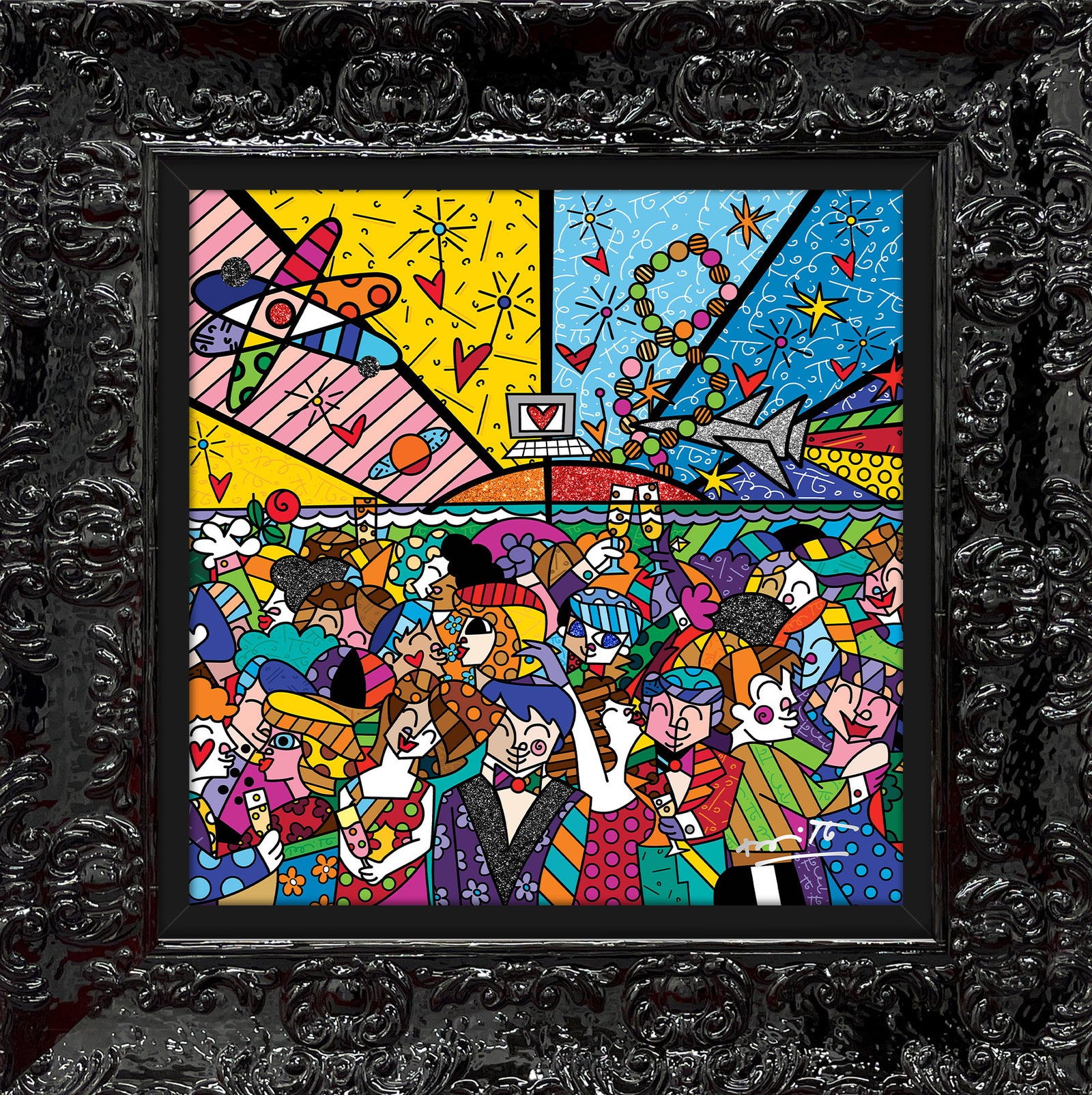 Romero Britto looking into the future limited colorful pop art design