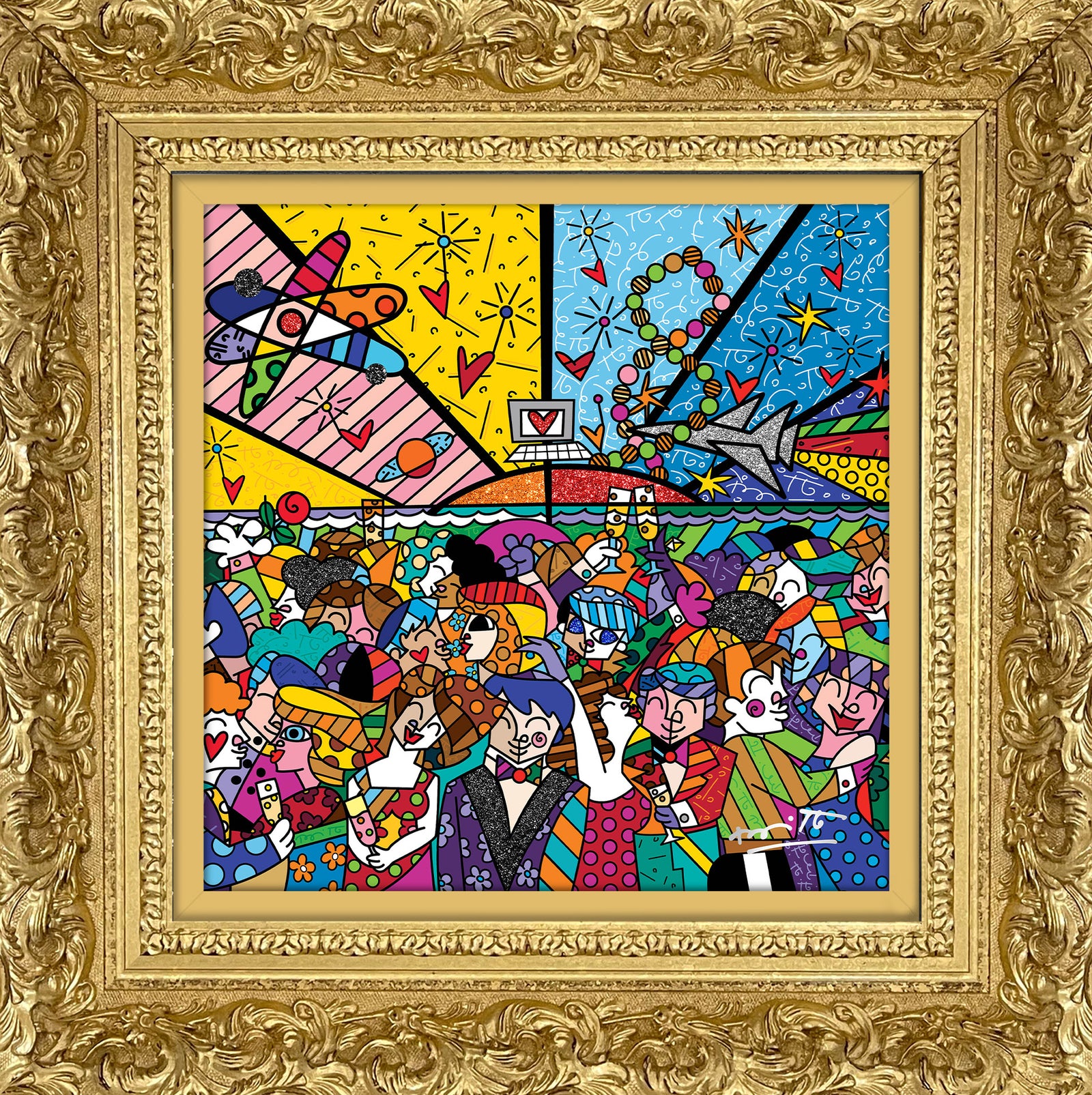 Romero Britto looking into the future limited colorful pop art design