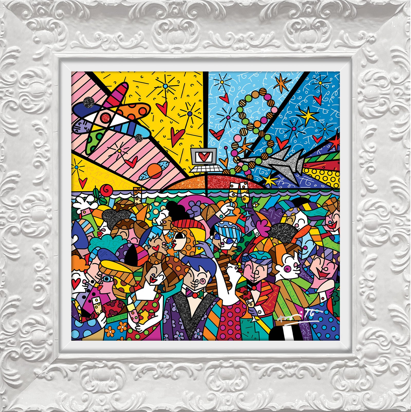 Romero Britto looking into the future limited colorful pop art design