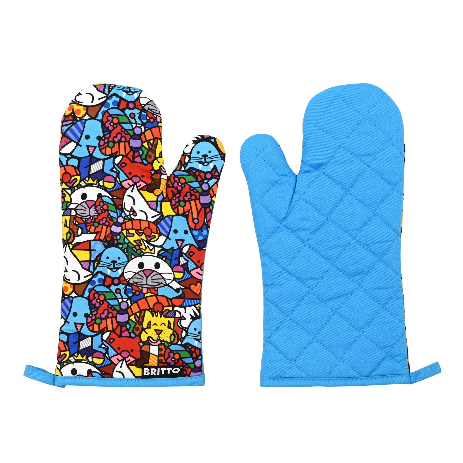 britto oven mitt potholder set colorful decorative collectible gift idea