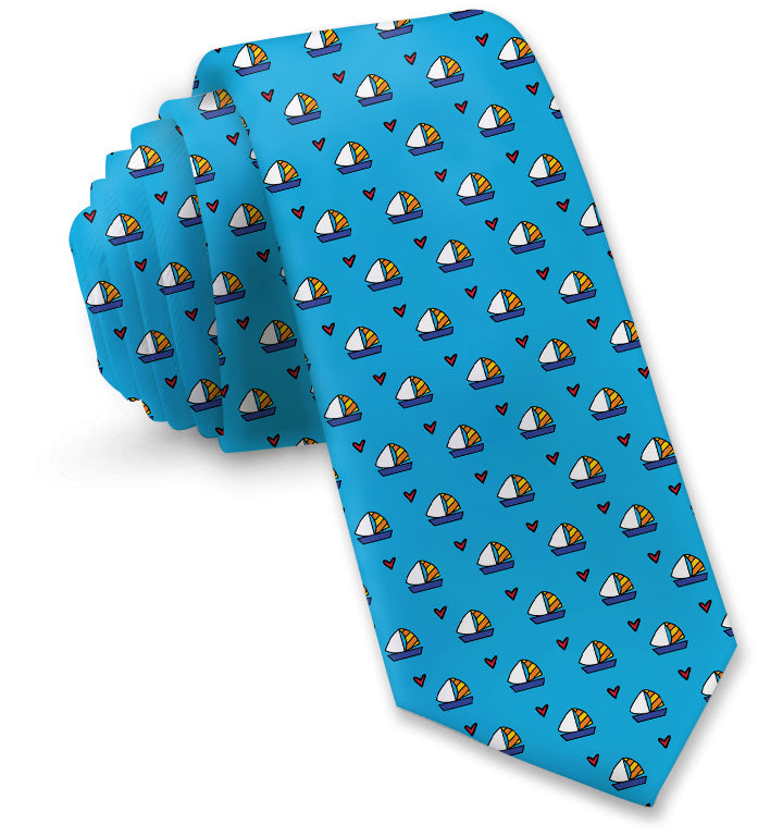 BRITTO® TIE - BOAT IN BLUE