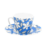BRITTO® ESPRESSO COFFEE CUP & SAUCER - Blue Flowers