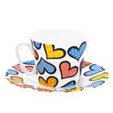 BRITTO® ESPRESSO COFFEE CUP & SAUCER - Hearts