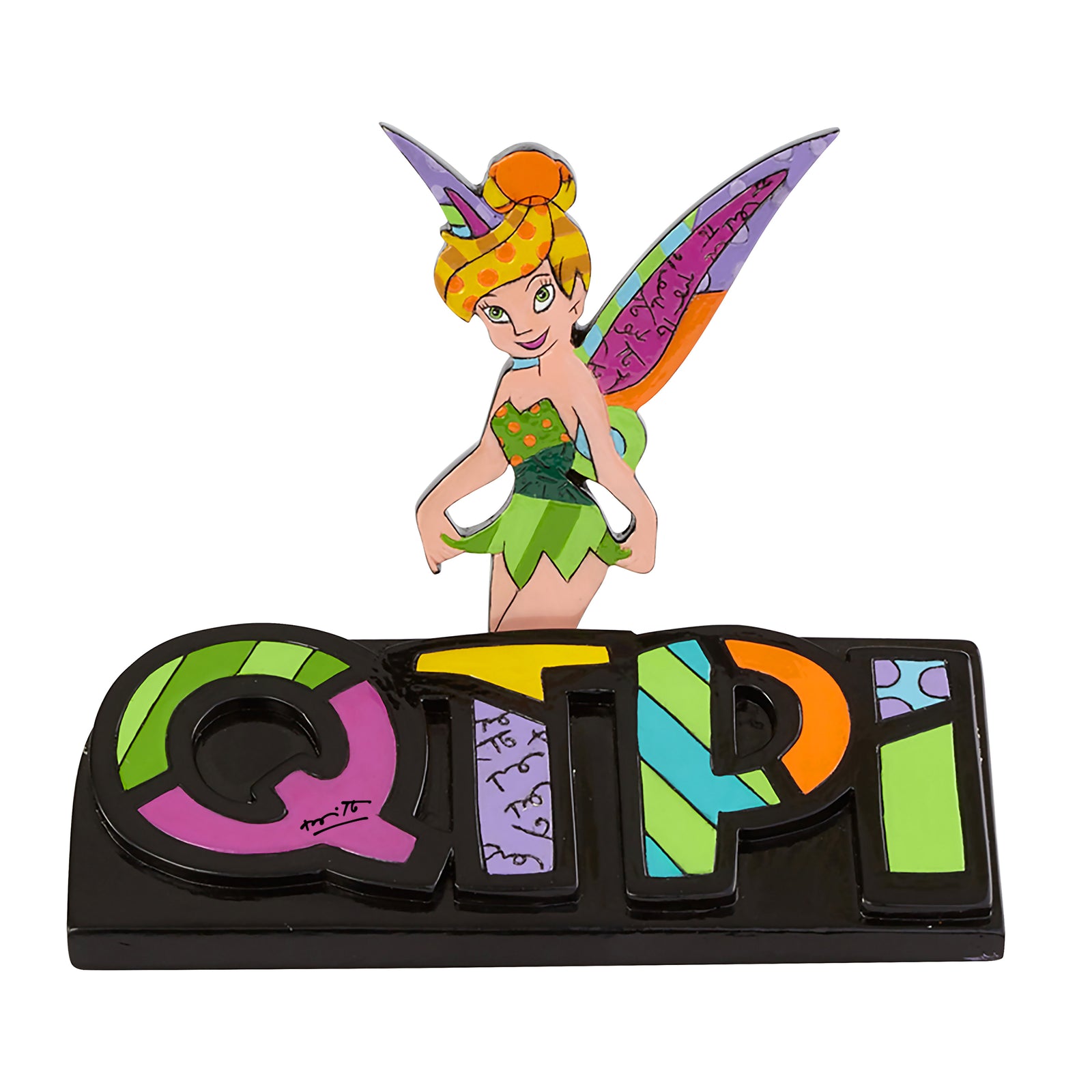 Romero Britto tinkerbell word plaque qtpi disney colorful pop art design