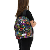 BRITTO® Vegan Leather Backpack Small - GRAFFITI COLORFUL