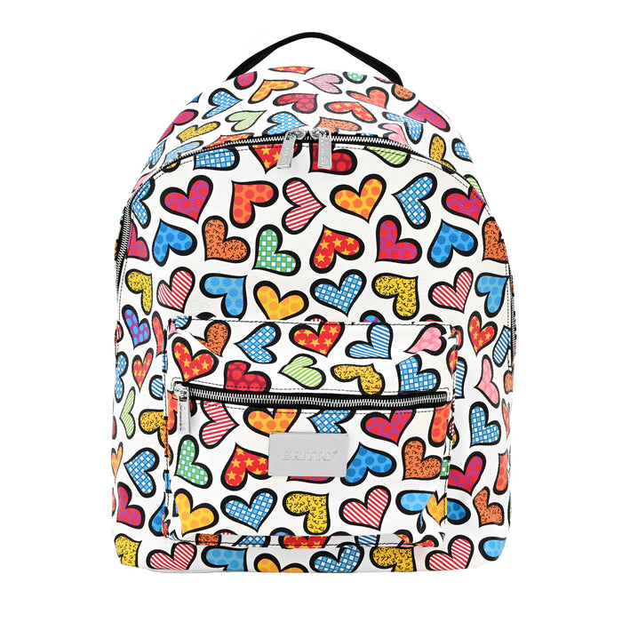 BRITTO® Eco Leather Backpack Large - HEARTS