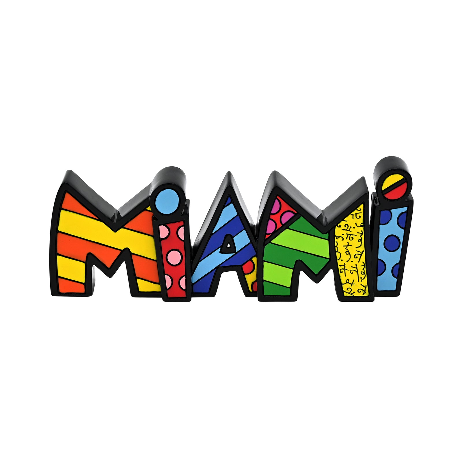 Romero Britto miami britto word figurine colorful pop art design