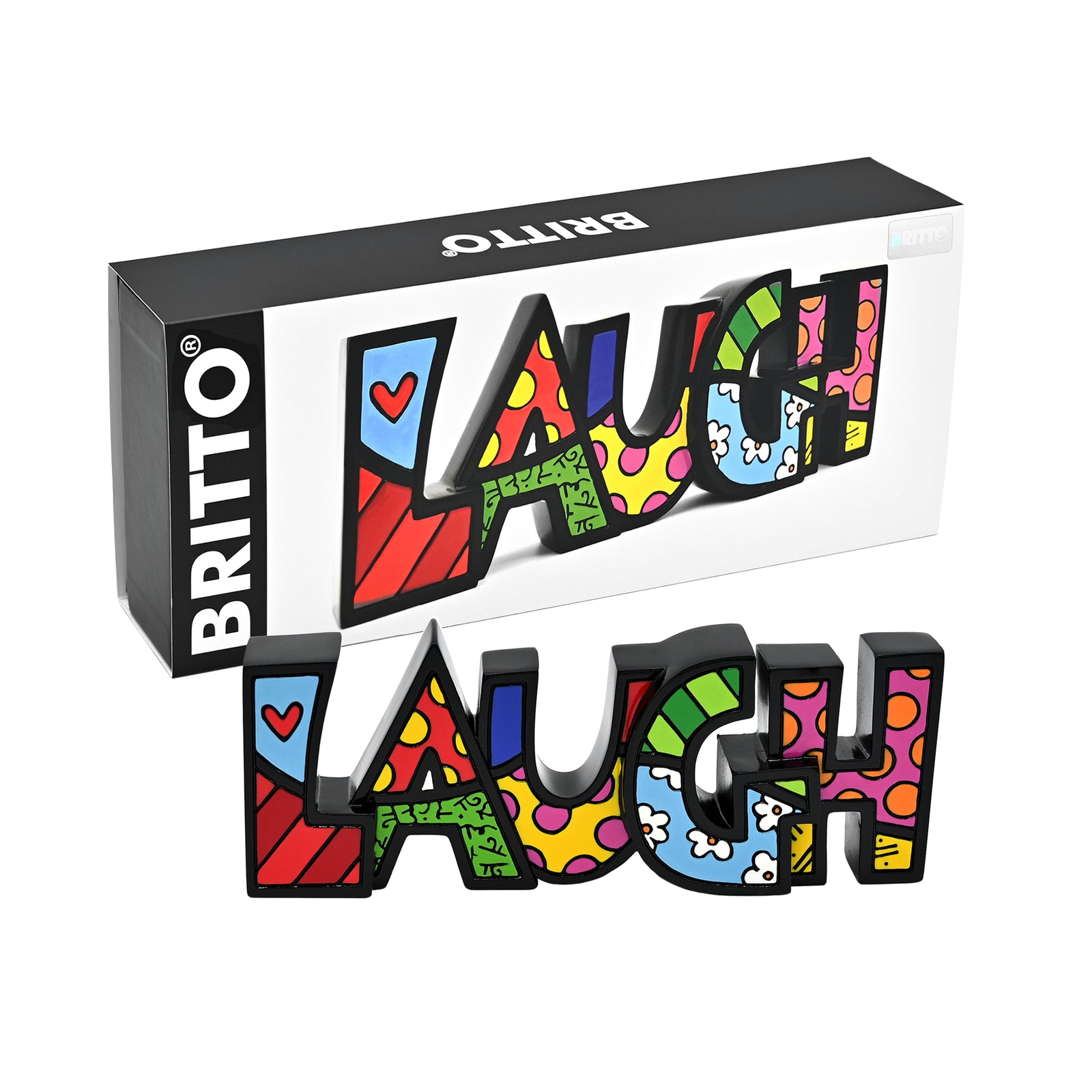 Romero Britto britto word figurine laugh fba contemporary pop art piece