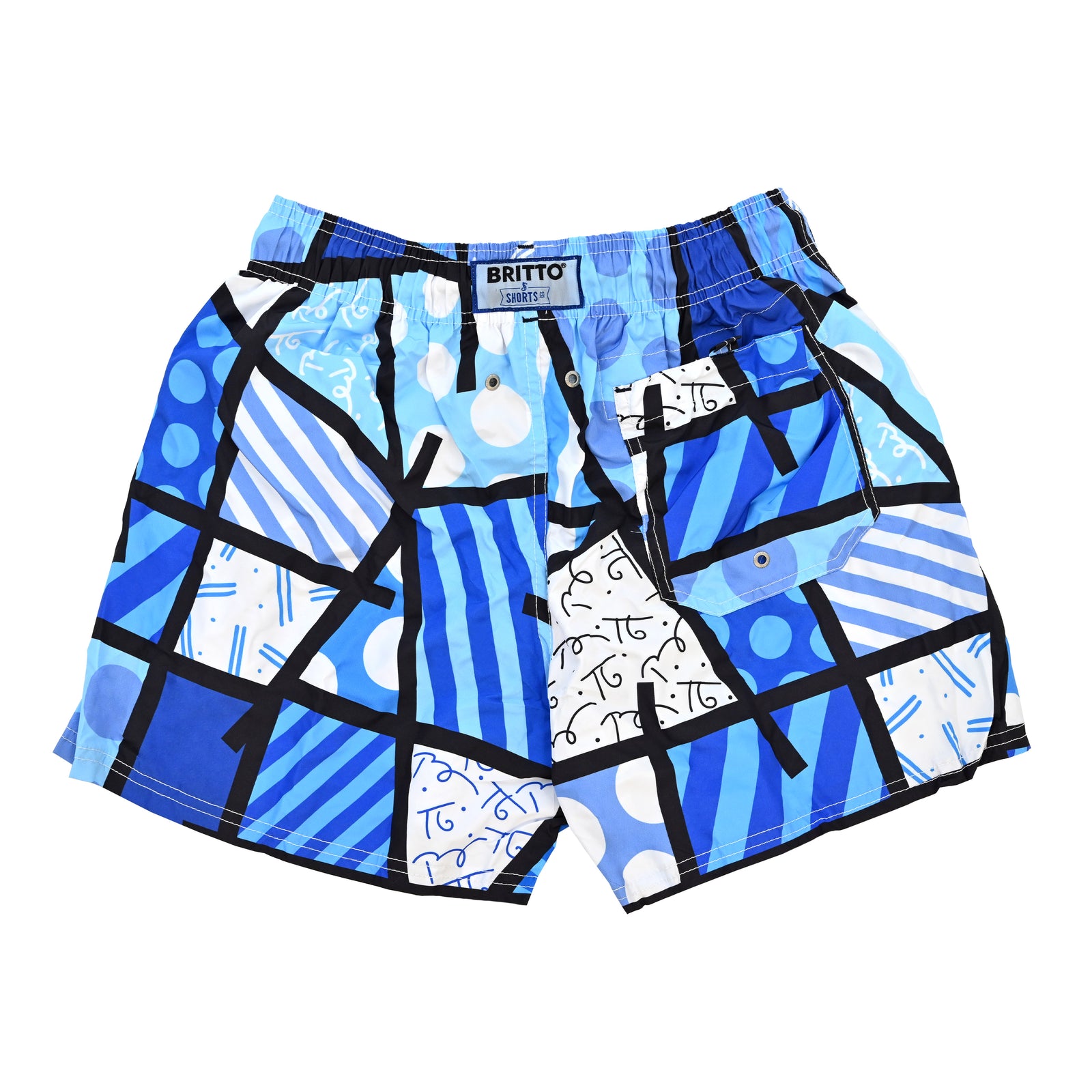 modern pop art limited edition britto shorts blue vibrant home decor