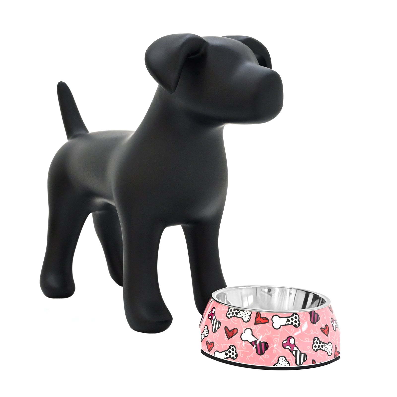 BRITTO PET BOWL - PINK BONES & HEARTS
