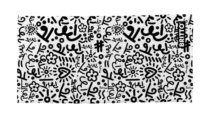 BRITTO® BEACH TOWEL - Limited Edition - GRAFFITI WHITE