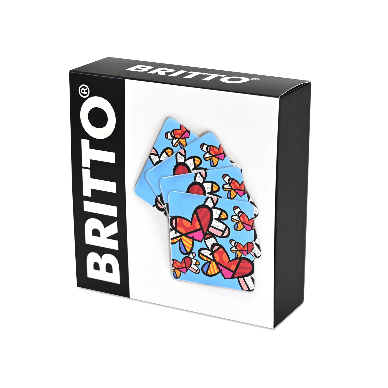 britto coasters love is in artistic colorful design collectible