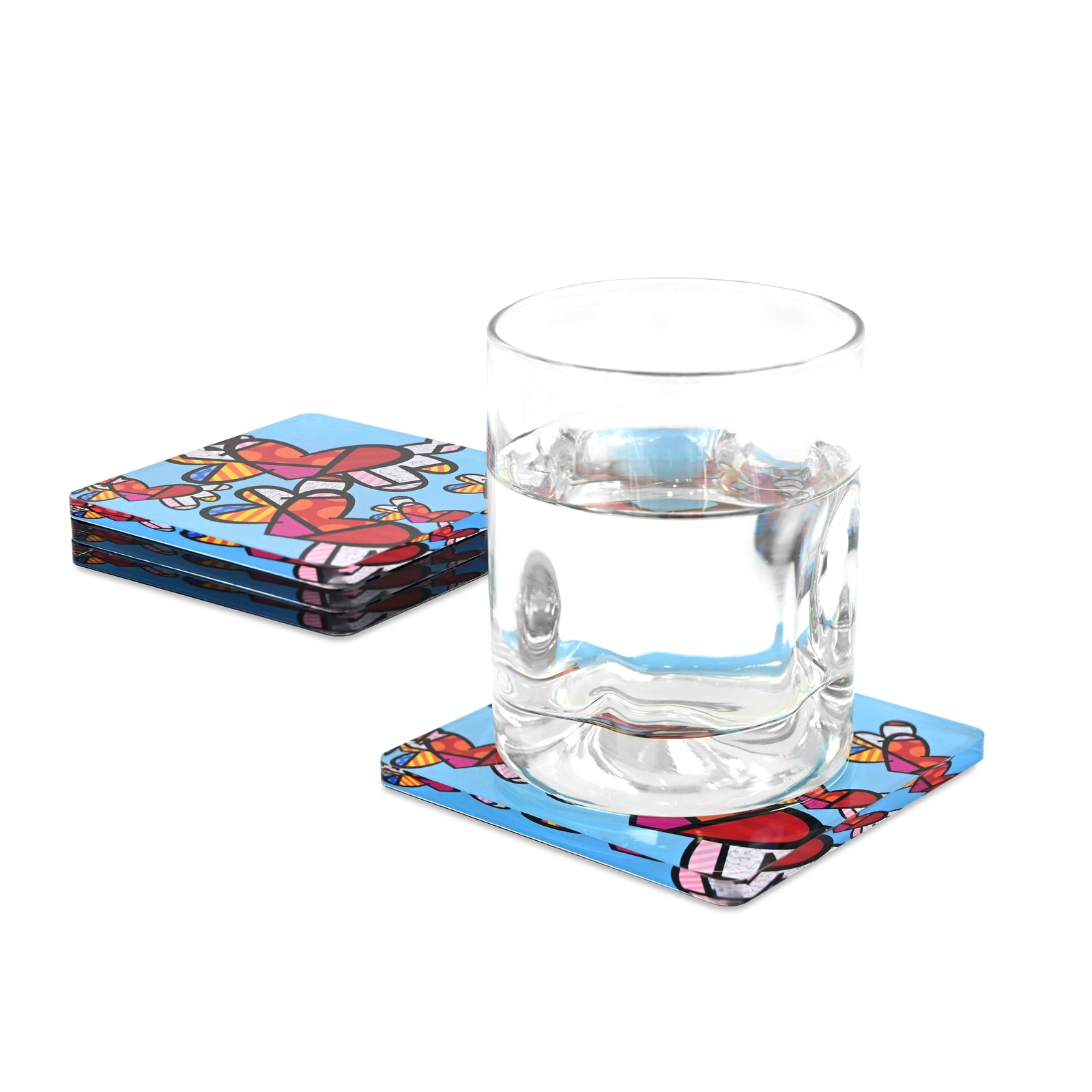 modern pop art britto coasters love is in vibrant home decor