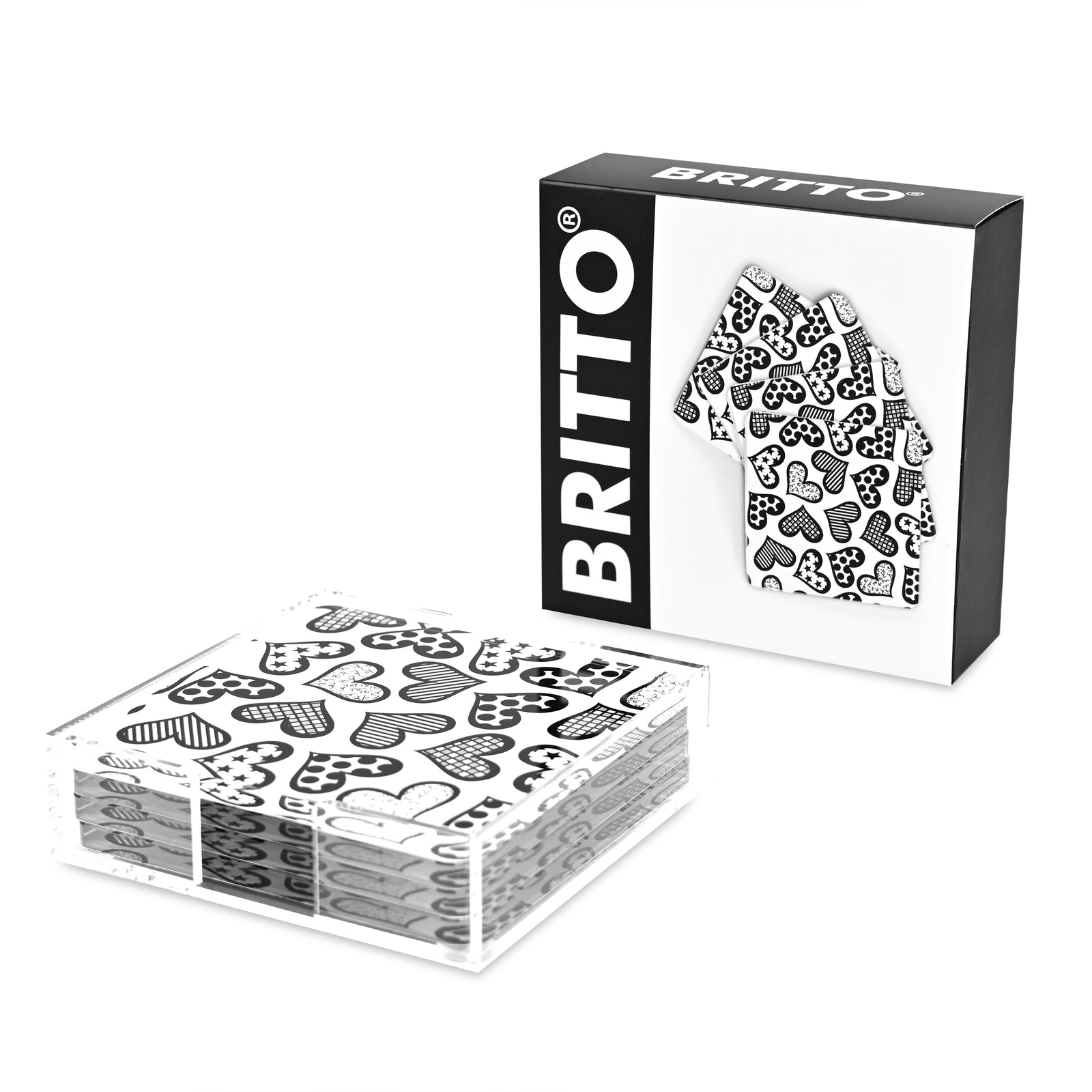 britto coasters hearts colorful decorative collectible gift idea