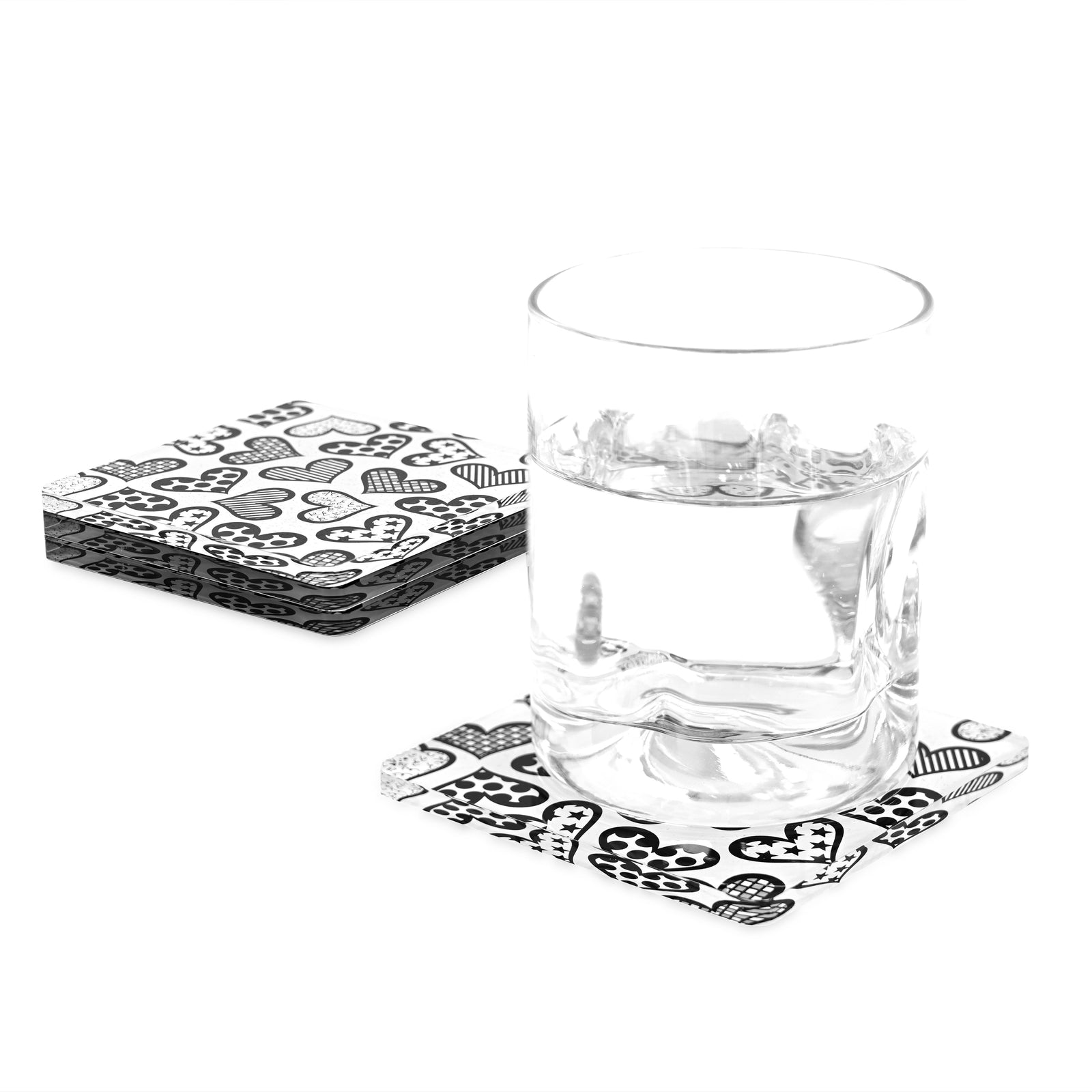 britto coasters hearts artistic colorful design collectible