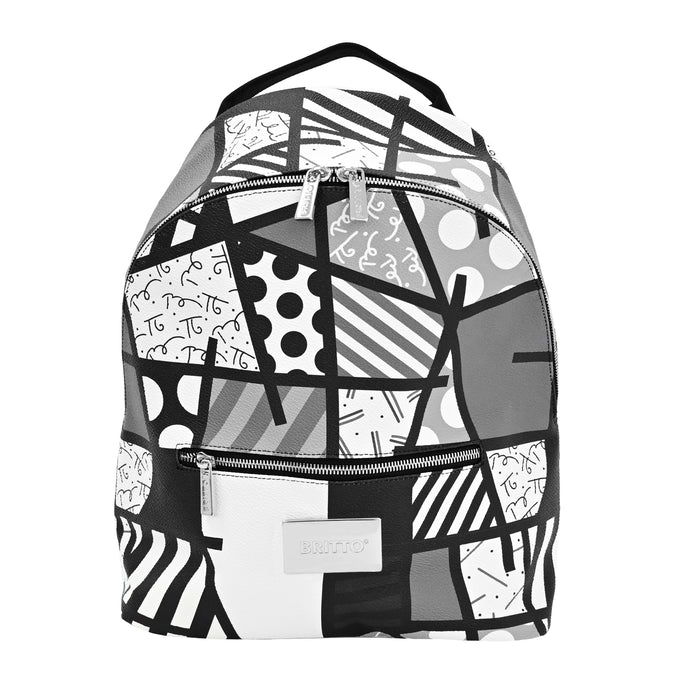 BRITTO® Eco Leather Backpack Small - BLACK LANDSCAPE