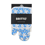 BRITTO® Oven Mitt & Potholder Set - Blue Flowers