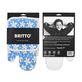 BRITTO® Oven Mitt & Potholder Set - Blue Flowers