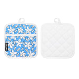 BRITTO® Oven Mitt & Potholder Set - Blue Flowers