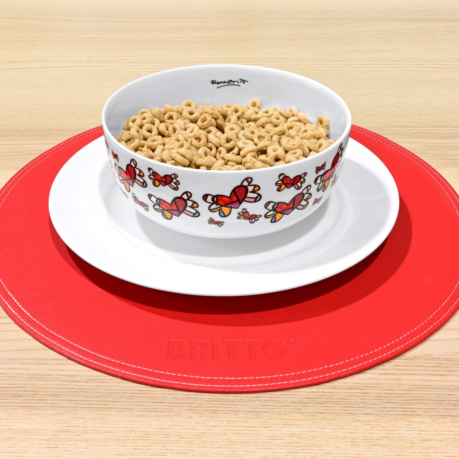 Romero Britto flying hearts britto bowl colorful pop art design