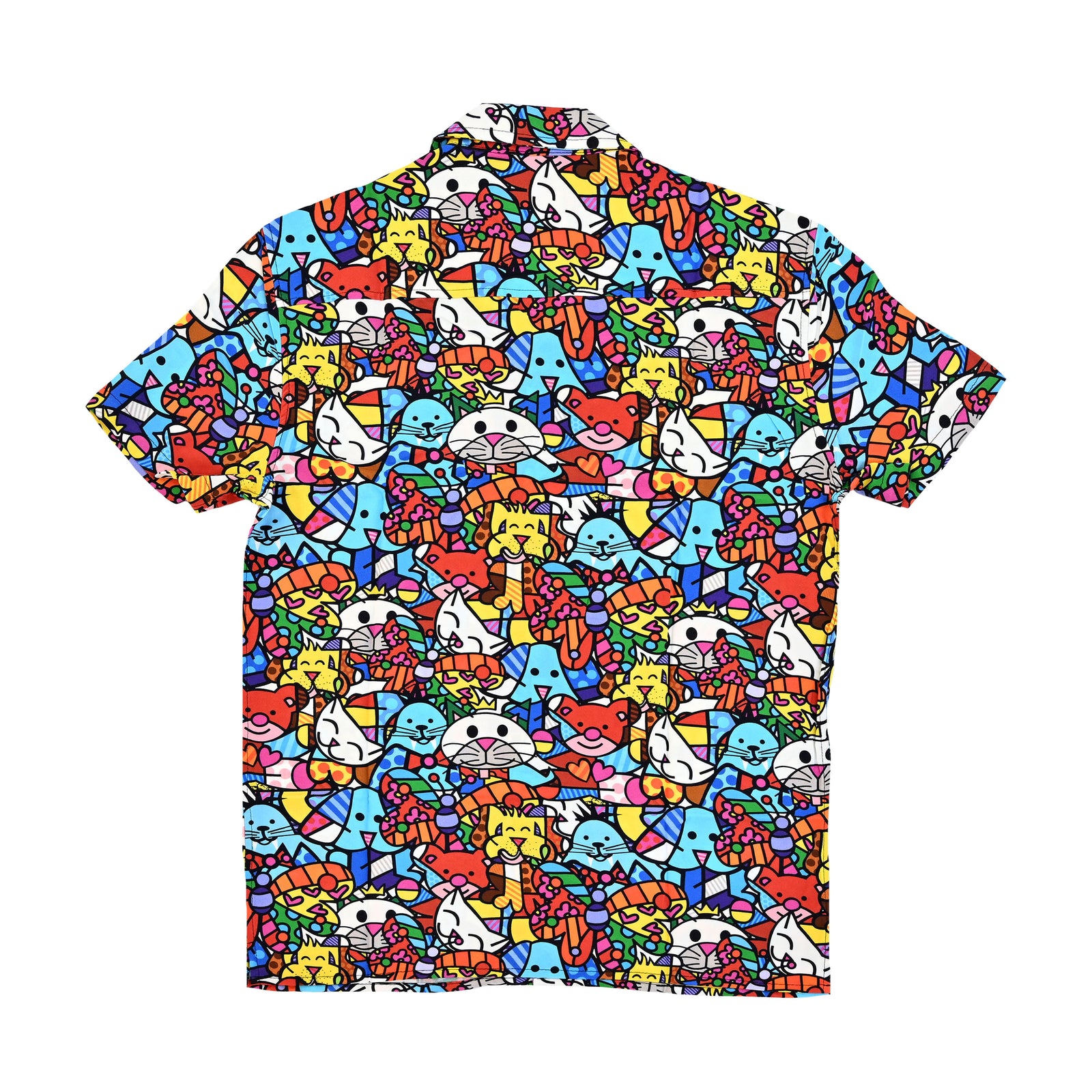 Romero Britto britto mens short sleeve button contemporary pop art piece