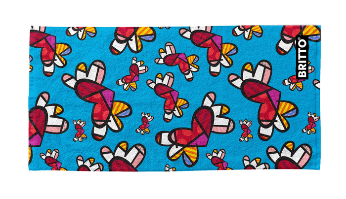 BRITTO® BEACH TOWEL - Limited Edition - FLYING HEARTS